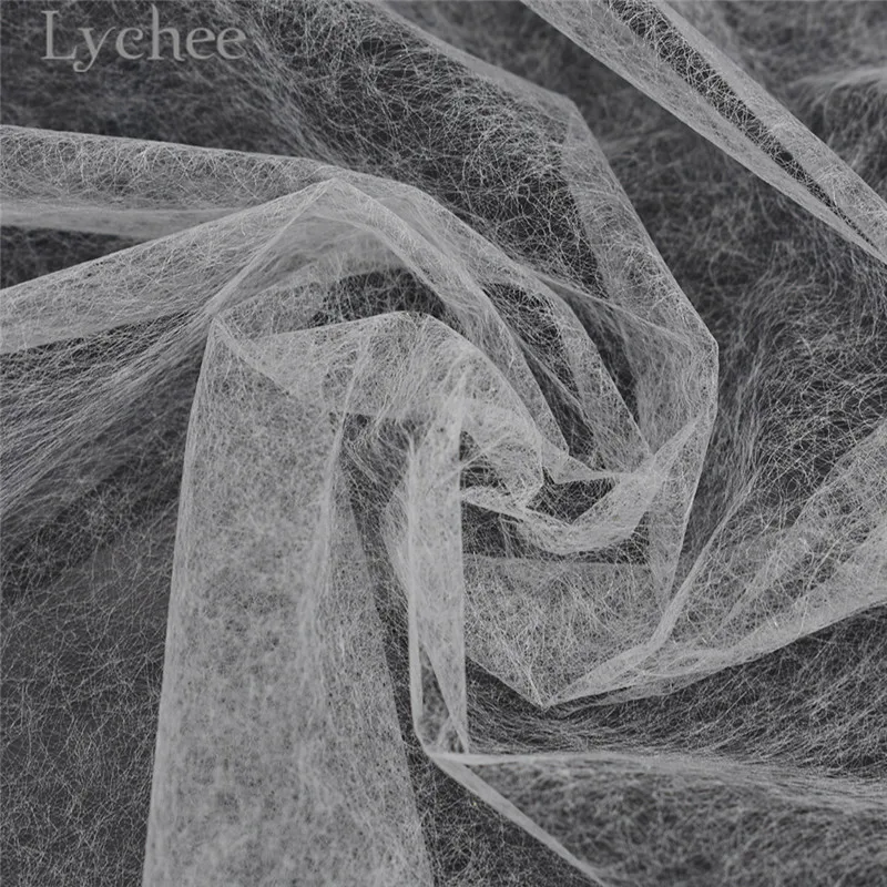 Lychee 1,1 м x 1 м белая прокладочная ткань высокого качества, двусторонняя клейкая ткань, швейный материал для гареток
