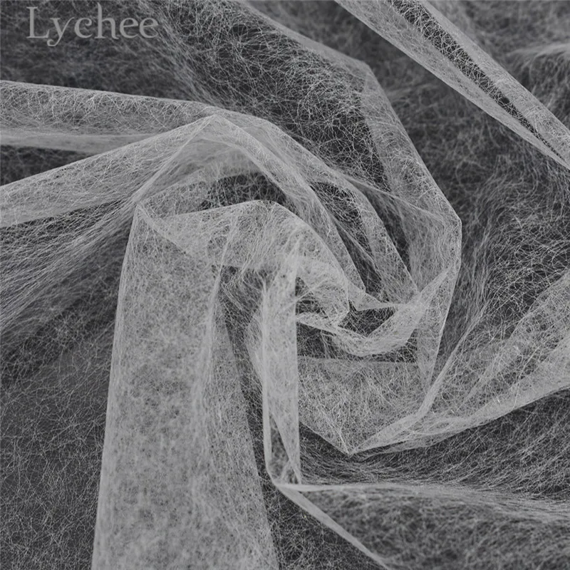 Lychee Life 1 м x белые подкладки высокое качество железная двусторонняя клейкая ткань
