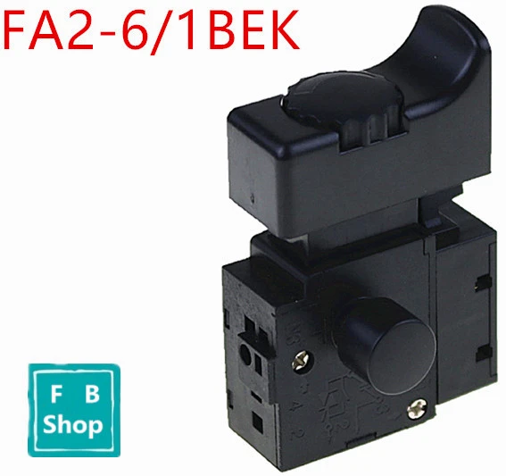 1PCS FA2-6/1BEK 250V 6A 5E4 Black Lock On Power Tool Electric Drill Trigger Switch Electric tool fittings switch