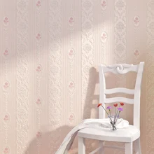 Высокое качество теплые розовые вертикальные полосы обои для гостиной спальни 3D Европейский пасторальный цветок нетканые обои ТВ назад