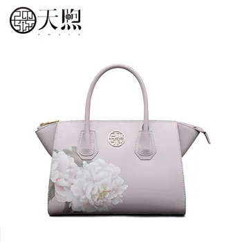 

2020 New Pmsix women leather handbags Superior cowhide fashion Embossed women bag tote women leather shoulder women's bag