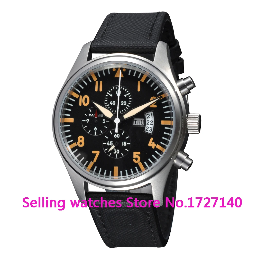 

Parnis 42mm Japan OS Quartz Watch Full Chronograph Function Men Watch