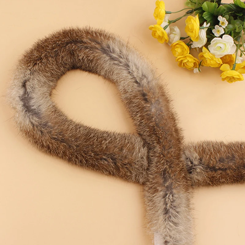 1m Natural Rabbit Fur Ribbon Tapes DIY Apparel Sewing Fluffy Trim Trimming Fabric Home Decoration Sewing Costume Crafts