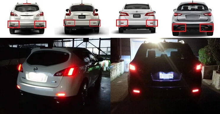 2 шт. светодиодный бампер отражатель прозрачные линзы файла задние тормоза