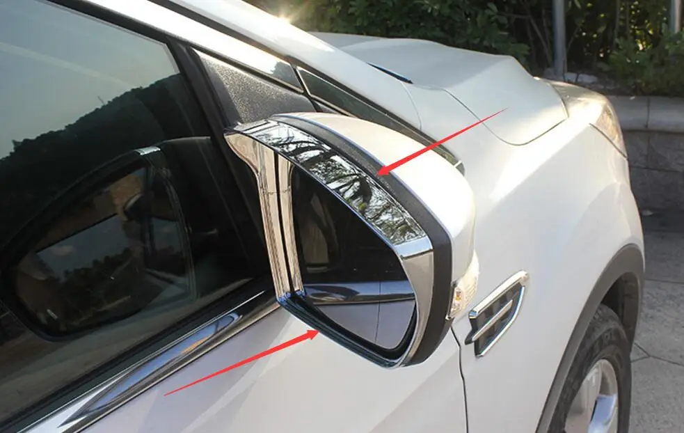 

Fit 2013 2014 2015 2016 for Ford Escape Kuga Chrome Door Side Mirror Rain Snow Guard Visor Trim Bezel Shade Cover Garnish Frame