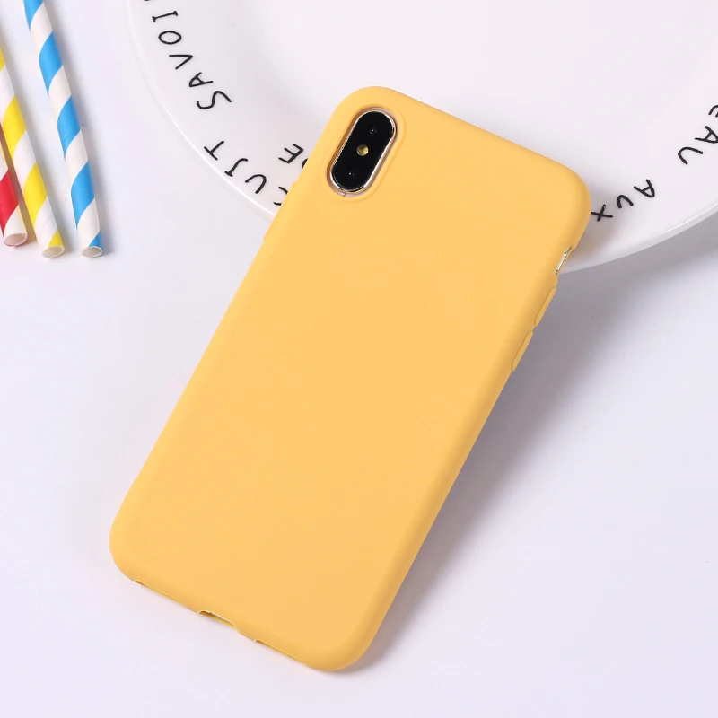 Мягкий желтый чехол с забавным мультяшным телефоном для iphone X XR XS MAX 6S 6 7 8 Plus 5 чехлы