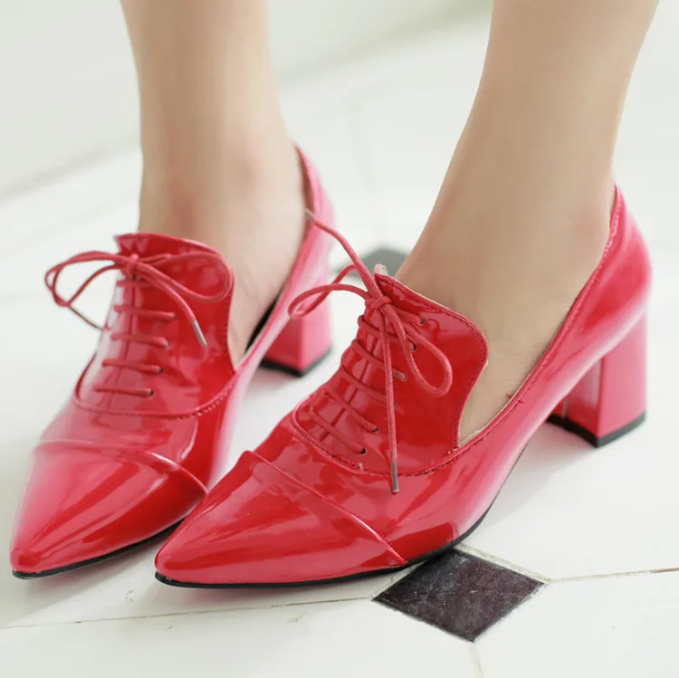 

Europe and the United States the new street punk shoes British pointed with thick with leisure shoes big yards high heels