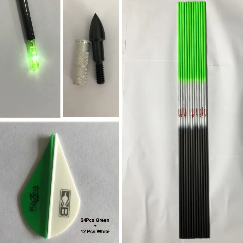 12Pcs-spine-300-340-400-500-600-ID-6-2mm-Pure-Carbon-Arrow-Shafts-Points-Insert (3)