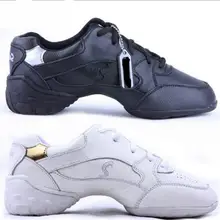 Профессиональная женская танцевальная обувь; женские кожаные кроссовки с квадратной линией; Танцевальная обувь; цвет белый, черный; Современная обувь для джазовых танцев