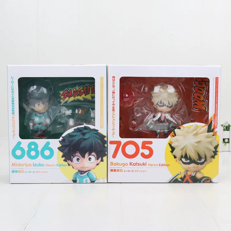 10 см аниме My Hero Academy Midoriya Izuku Bakugou кацуки q-версия#686#705 323 figma модель игрушки ПВХ Фигурки игрушки