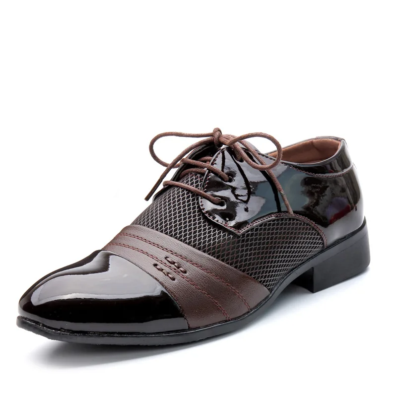 

2018 Men Dress Shoes Plus Size 38-48 Men Business Flat Shoes Black Brown Breathable Low Top Men Formal Office Shoes