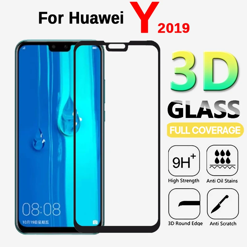 3D стекло для Huawei Y9 2019 защита экрана Защитная пленка от царапин на Y7 Y6 Y 7 6 Pro Prime