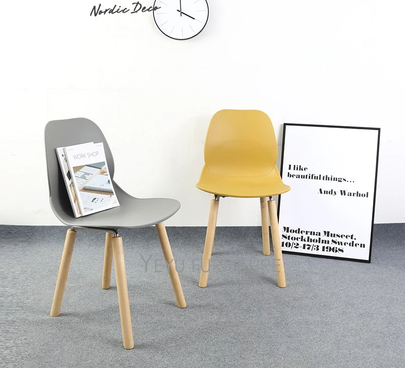  Minimalis  Modern Desain Plastik  dan kayu Solid Makan Sisi Kursi  Loft Kursi  sederhana Desain 