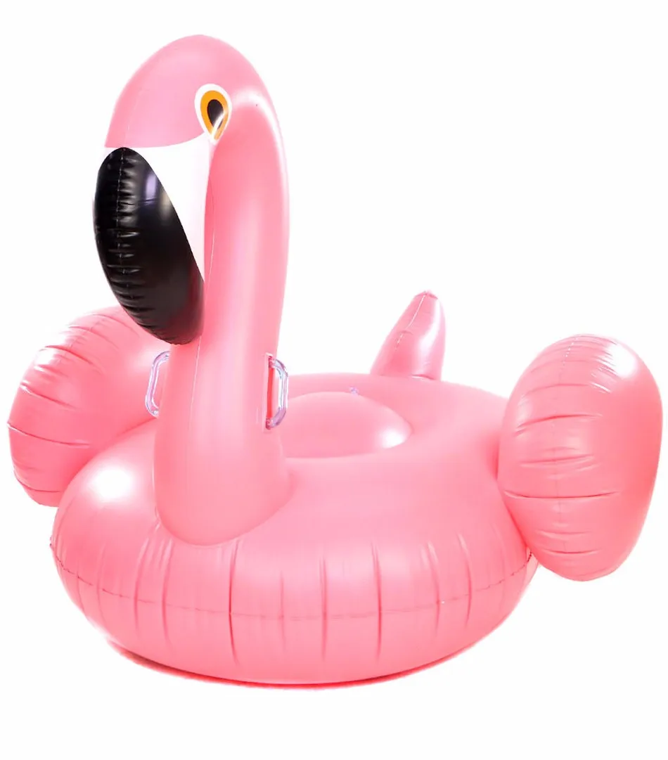 150CM Water Party Giant Bioa Flamingo Tube Pool Toy Float Inflatable Pink Cute Ride-On Pool Swim Ring For Holiday Fun