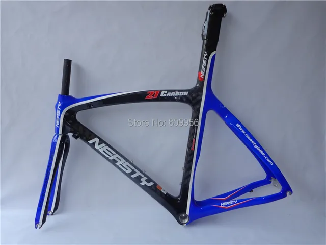 Cheap Very Hot! 100% Carbon Road Frame 53.5/55.5cm Very Strong Road Bike Frame Blue