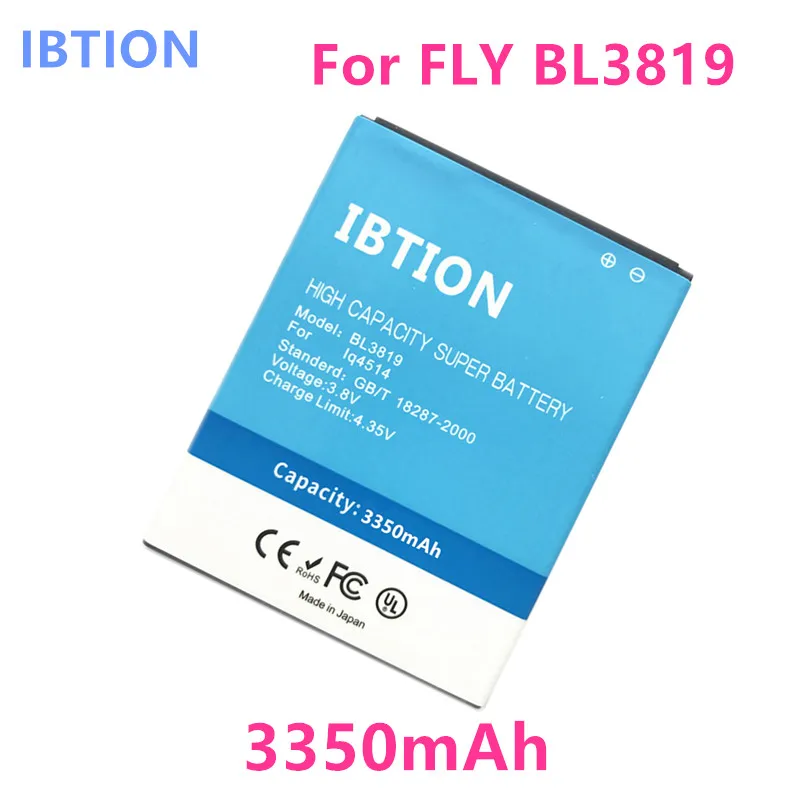 Ibtion 3350 мА/ч BL3819 мобильного телефона батарея для Fly (Fly) IQ4514 Quad EVO Tech 4-Бесплатная