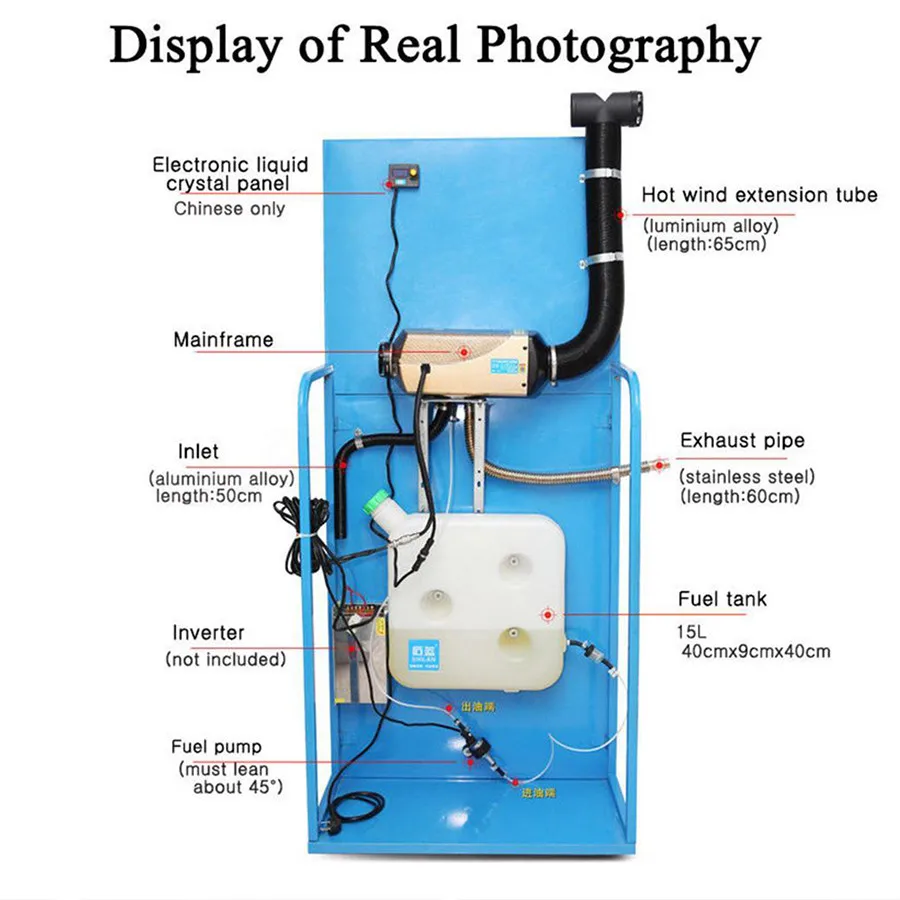 Топливный бак+ 5 кВт Воздушный дизельный стояночный нагреватель 12 В для грузовиков, автомобилей, автобусов, моторных домов, лодок, нагреватель воздуха-аналогичный автомобильный нагреватель Webasto