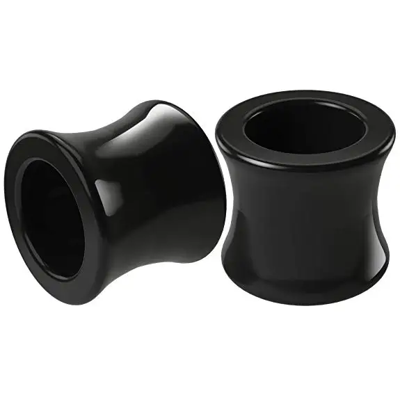 

MODRSA 1Pair Black Acrylic Ear Plugs and Tunnels Hollow Double Flared Earring Gauges Helix Piercings Oreja 4mm-22mm Body Jewelry