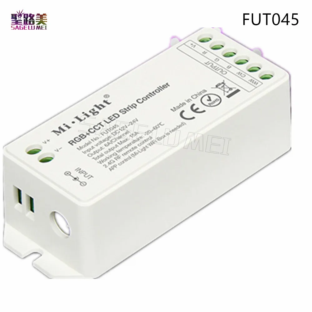 Mi. light FUT045 RGB + CCT светодиодный ленты контроллер DC12V-24V 2,4G Беспроводной WI-FI Smart Панель дистанционного диммер выключить свет ti mi нг