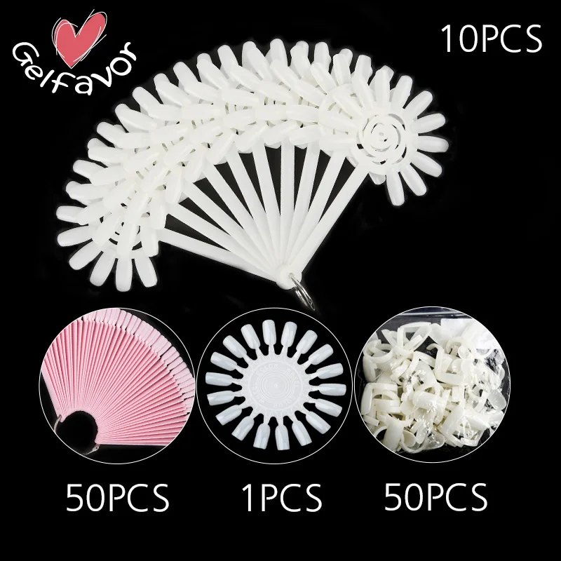 

Gelfavor False Nail Professional Nail Tips Display Can be Repeat Use Artificial Fake Nail Sticker Palette with Gel Nail Polish