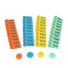 100 шт., товары для животных, для домашних животных, № 001-500, для овечьих ушей, лазерный тип, медные серьги, принадлежности для животных