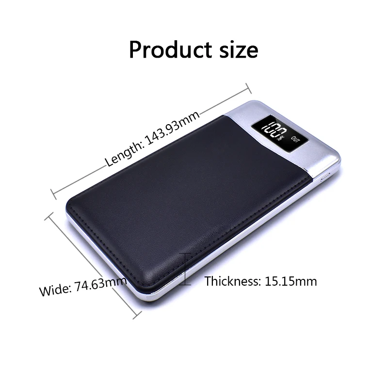 Quick Charge Мощность Bank 30000 mAh 2 USB ЖК дисплей Портативный внешний Батарея мобильного