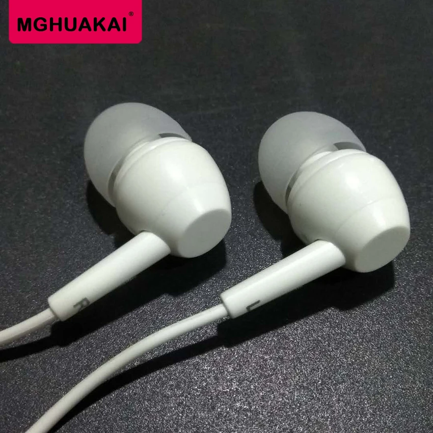MGHUAKAI White 3.5mm In Ear Earphone Hifi Wired Headset Without