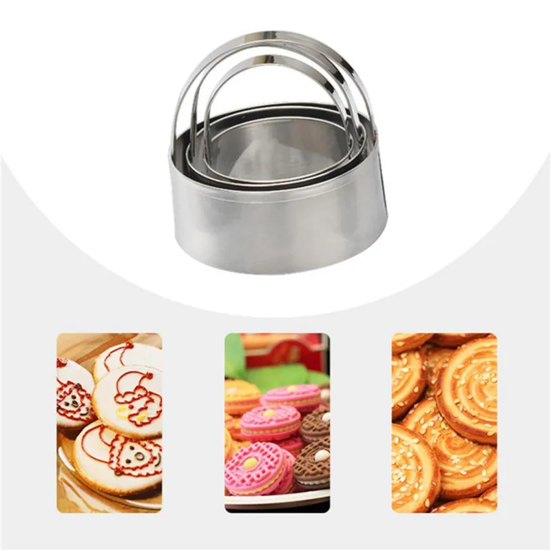 Buy 3pcs Stainless Steel Cookie Cake Cutter Mold
