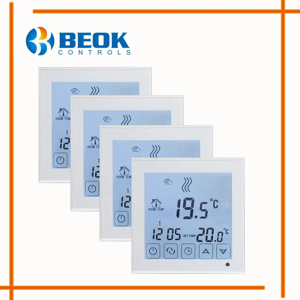 

4pcs BOT323 LCD Display 3A Weekly Programmable Room Gas Boiler Heating Thermostat for Temperature Control with White Backlight