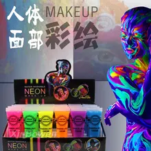 Красочный Макияж акриловая краска для лица ing Хэллоуин экологическая краска для тела ing интенсивная неоновая краска для лица и тела танцевальный фестивальный рейв