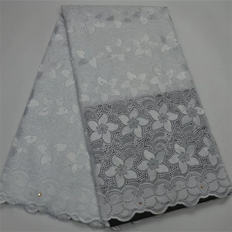 

White Swiss Cotton Lace Fabric Voile Cotton Lace Beautiful Embroidery Swiss Voile Lace Material for Lady Dress