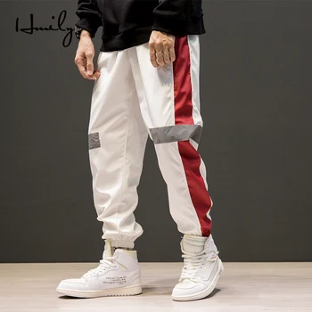 

HMILY Long pants Cotton Men's Sporting workout Loose Pants casual Fashion sweatpants jogger pant Youth Student trousers