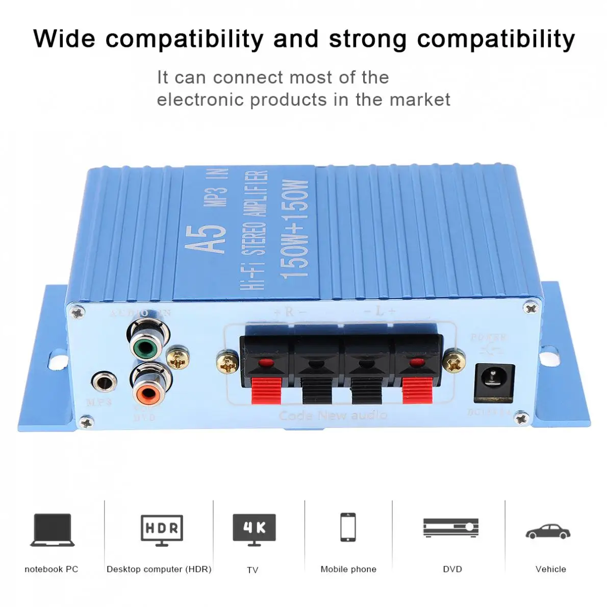 Двухканальный Hi Fi стереоусилитель A15 DC12V 2 0 150 Вт + с интерфейсом 3 5 AUX для