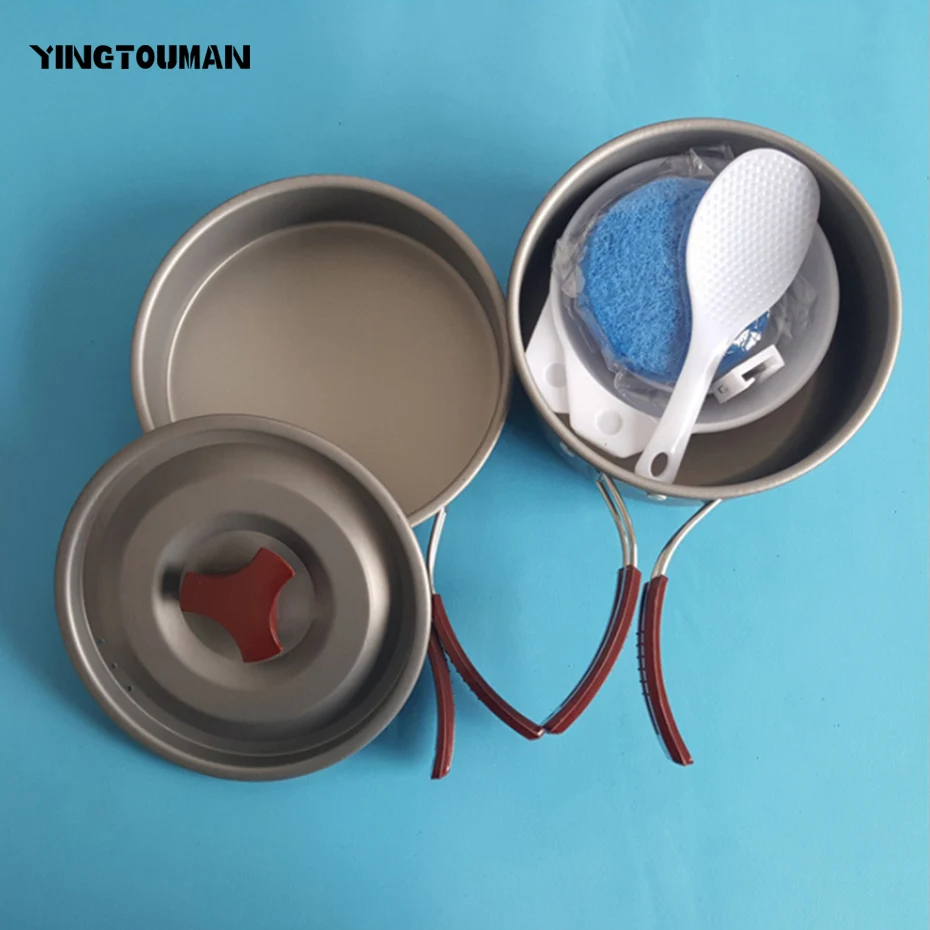 YINGTOUMAN Two People Sets Portable Outdoor Tablewares Cooking Set