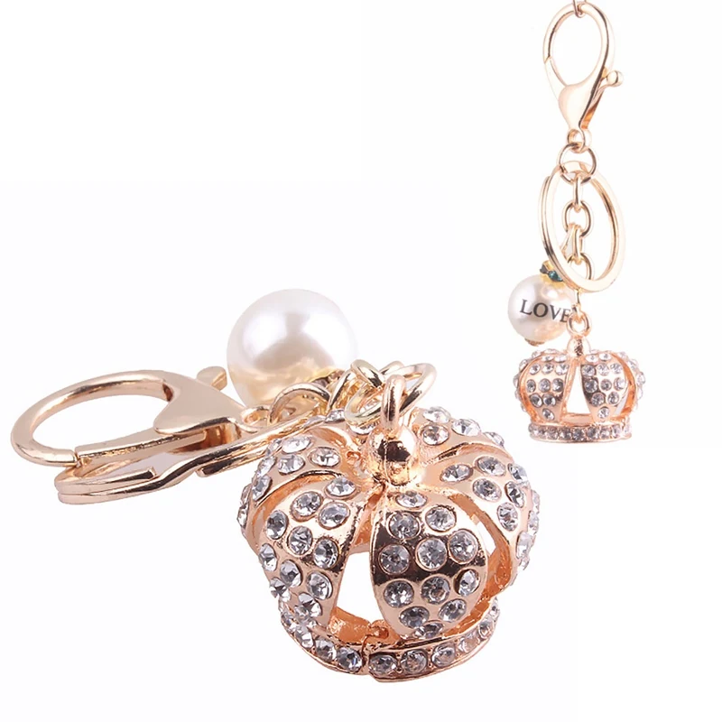 

Crown Keychain - Picture Color Crown Keychain Bag Pendant Bag Holder Crystal Strass Women Bag Flower Charm Key