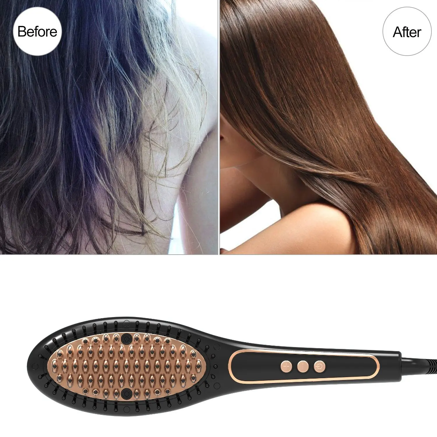 Alisador de Cabelo Escova de Ferro Salão de Beleza Estilo de Cabelo Pente Quente Profissional Feminino Magia Anti-escald 17 alisador de cabelo escova de ferro magia