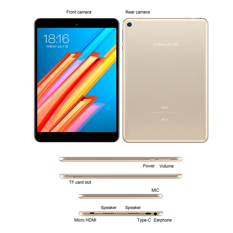 Teclast M89 планшетный ПК Hexa Core 3 ГБ + 32 MTK8176 2 1 ГГц 7 9 дюймов gps OTG Двойные камеры двойной