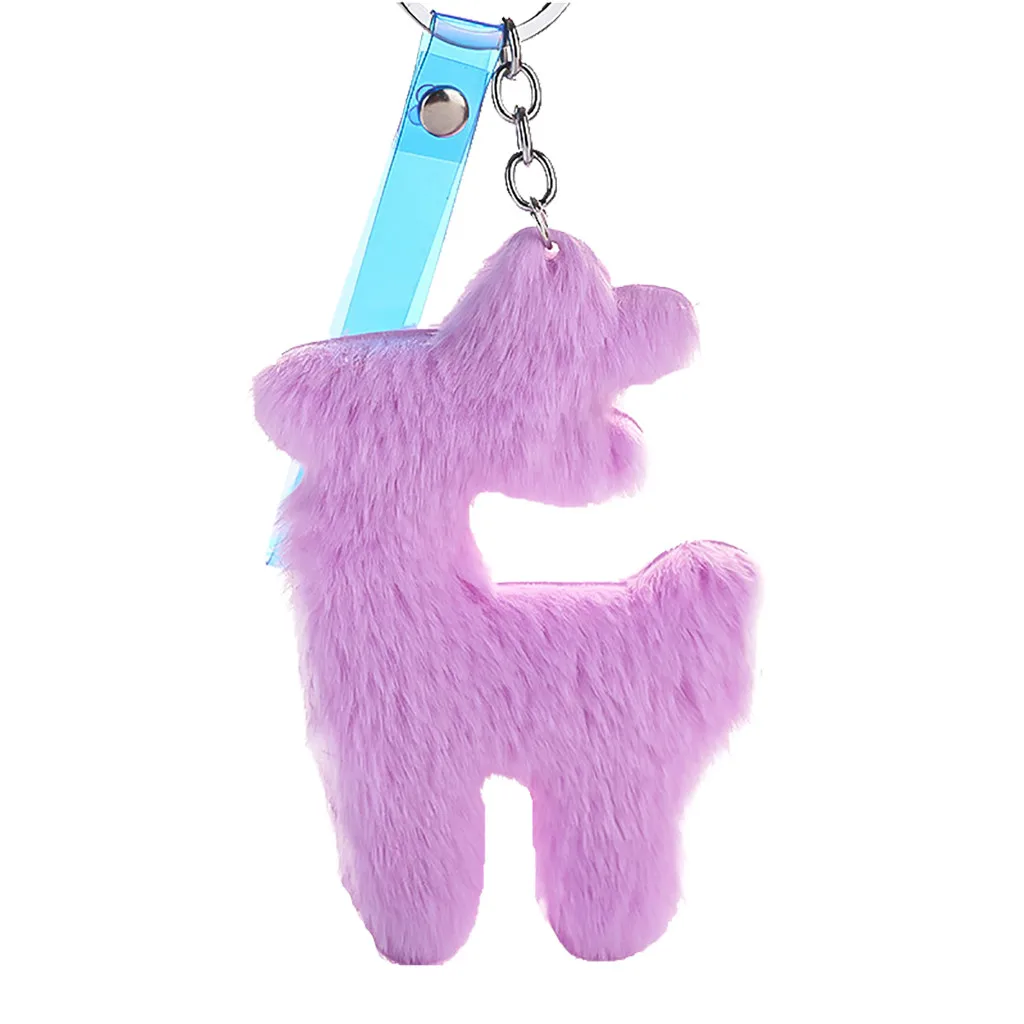 Плюшевый брелок для ключей "Олень" милый брелок с подвеской для сумки кулон декоративный автомобильный брелок Аксессуары для мобильных телефонов Детские вечерние подарки - Название цвета: Purple
