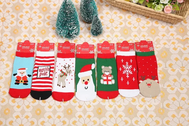 winter baby christmas socks anti slip children toddler cotton blend baby christmas sock