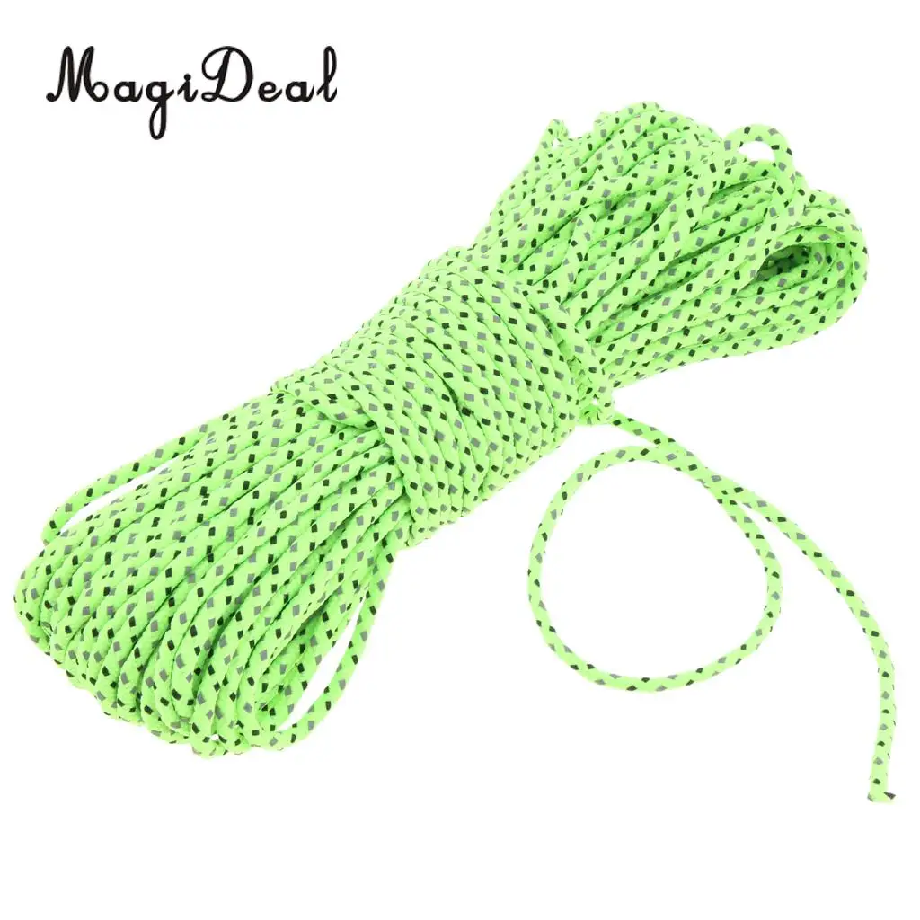 66ft Strong Reflective Guyline Tent Tarp Rope Guy Line Camping Cord Paracord Guide Rope Glow At Night