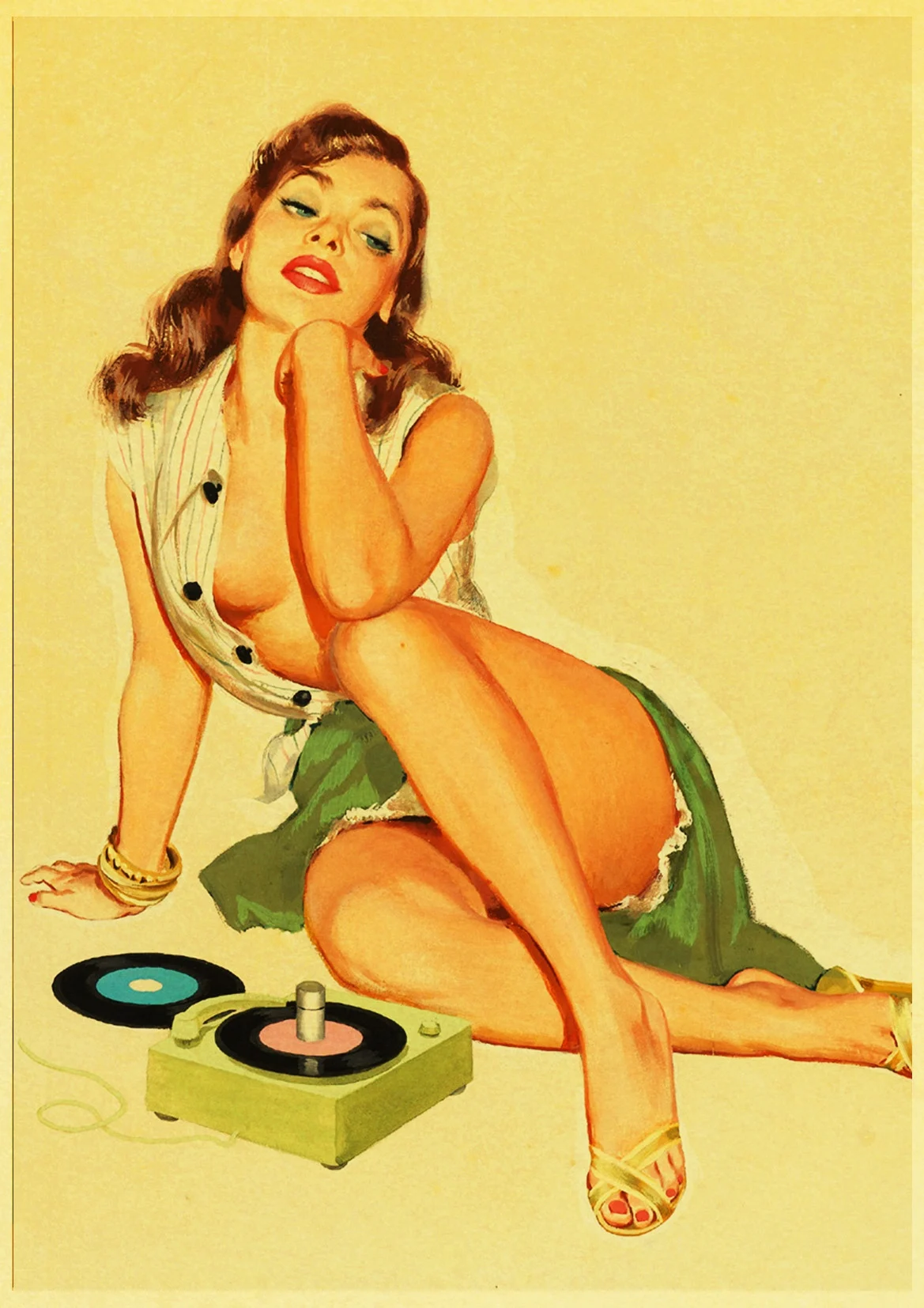 Vinatge Второй мировой войны Сексуальная булавка Девушка Ретро плакат крафт-бумага напечатаны сексуальные леди арт плакаты и принты стикер стены - Цвет: D143