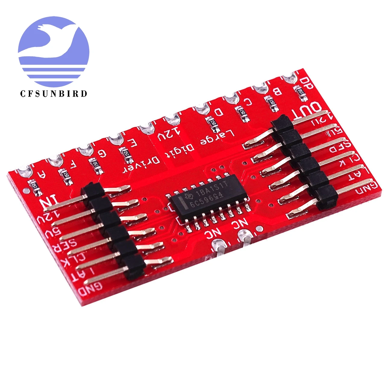 

CFsunbird 5pcs/lot DC 5V TPIC6C596 Large Digit Driver Drive 6.5" 7-Segment LED Display Module