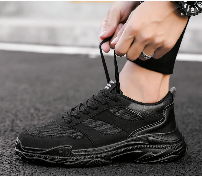 Men's Casual Shoes Chunky Sneakers' Platform Breathable Shoes Men Sneakers Classic White Trainers Sneakers With Platform Spring (9)