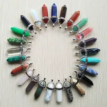 50 шт./лот модный натуральный камень хрустальные подвески точечные столбы подвески для ожерелья