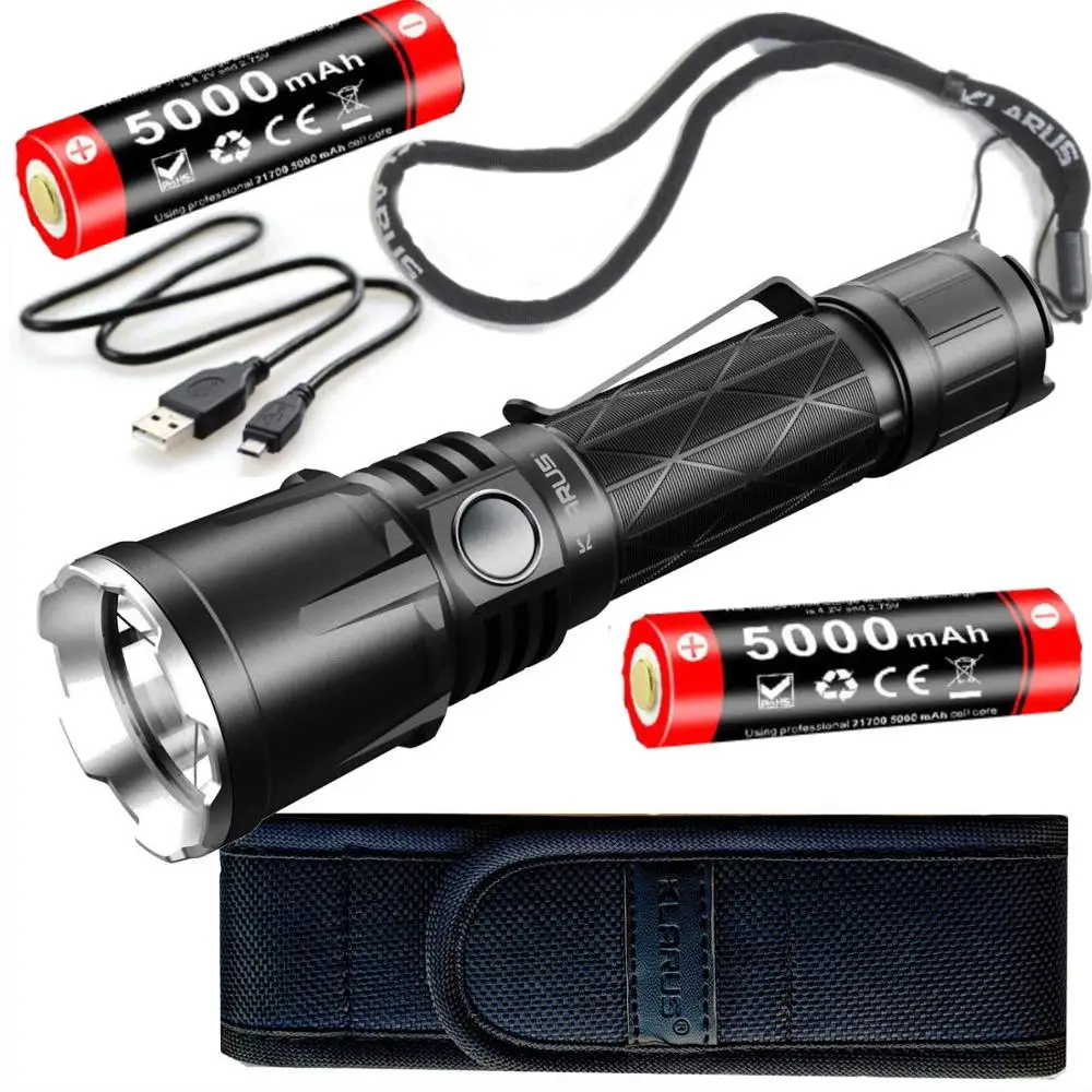 

KLARUS XT21X CREE XHP70.2 P2 LED 4000 lumens 7 Mode Tactical Led Flashlight with two 5000mAh Li-ion battery for Self Defence