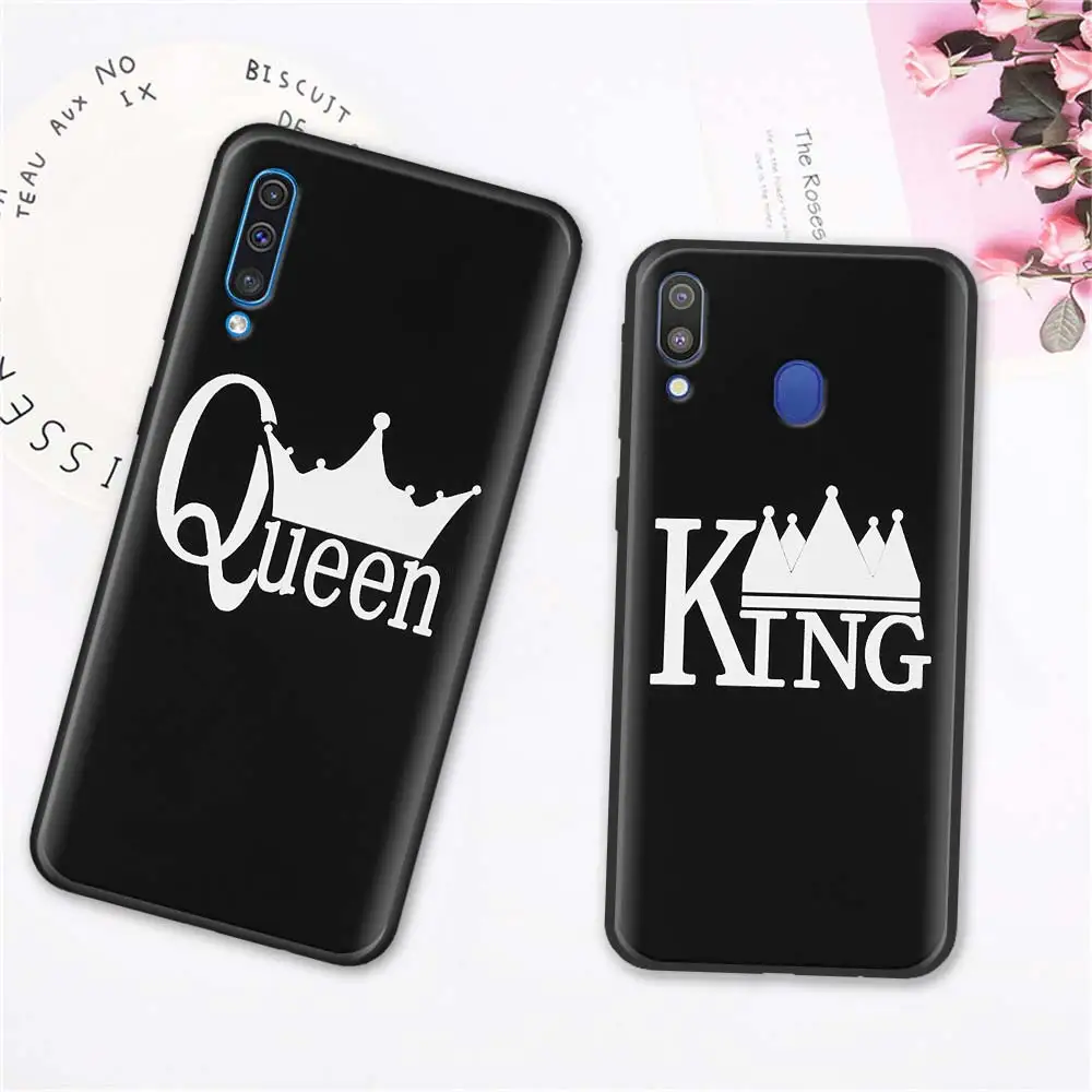 Король queen корона мягкий чехол для мобильного телефона чехол s для samsung Galaxy A10 A20 A30 A40 A50 A70 A6 A7 A8 плюс A9 M30 M20 черный чехол Крышка