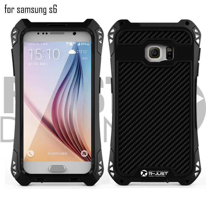 imágenes para Para samsung galaxy s6 R-Sólo AMIRA Impermeable a prueba de Choques Resistente Armadura del Metal De Aluminio De la Fibra de Carbono caja del teléfono para samsung s6 imágenes para Para samsung galaxy s6 R-Sólo AMIRA Impermeable a prueba de Choques Resistente Armadura del Metal De Aluminio De la Fibra de Carbono caja del teléfono para samsung s6