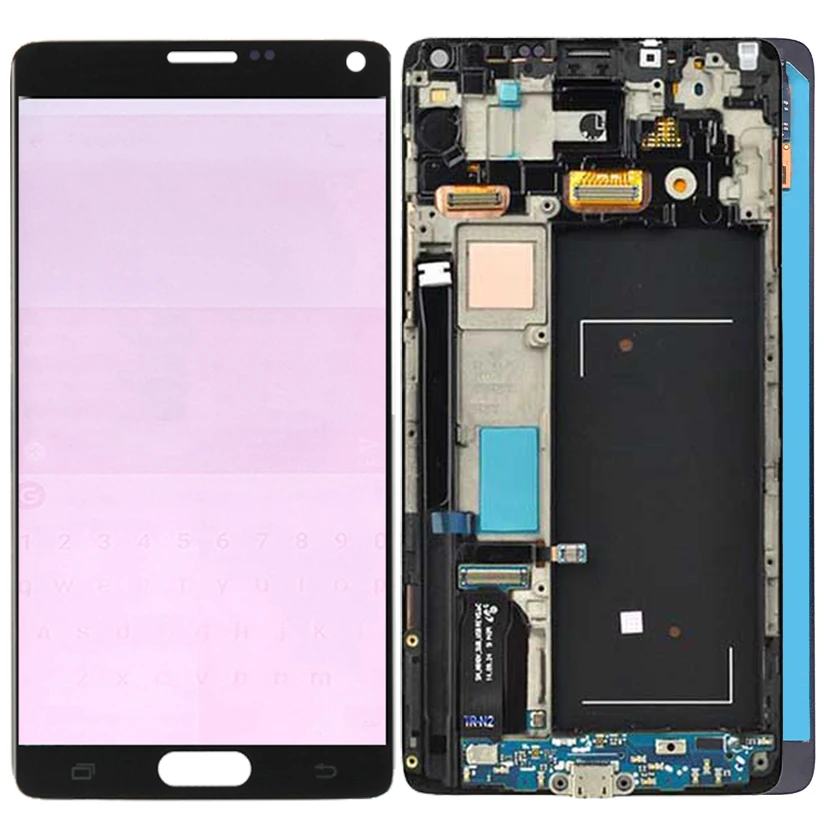

Original AMOLED LCD For Samsung Galaxy Note 4 N910F LCD Touch Screen Display Frame Assembly N910C LCD Screen Red Burn Shadows