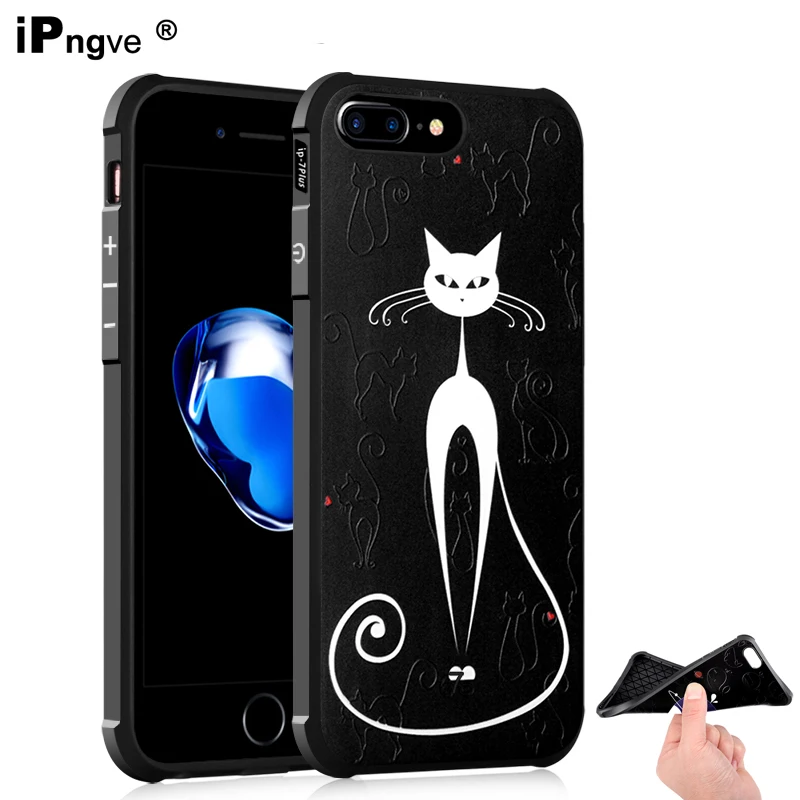 Ipngve Роскошные 3D узор силиконовые антидетонационных чехол для телефона iPhone 7 Coque В