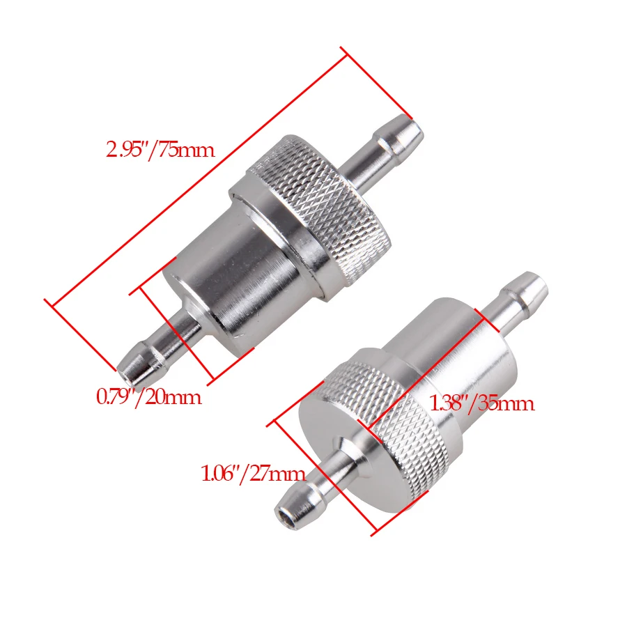 5Pcs Aluminium Universal for Scooter Motocross Motorcycle 1/4'' 6mm Inline Gas Oil Fuel Filter Silver For Honda Yamaha Ducati-in Oil Filters from ...